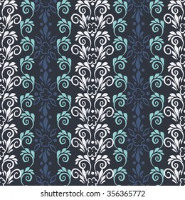 floral pattern in retro wallpaper style. seamless vector background