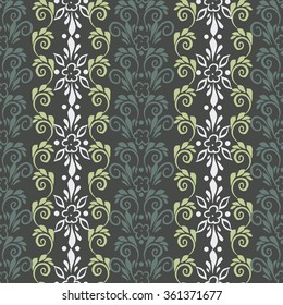 floral pattern in retro wallpaper style. seamless vector background