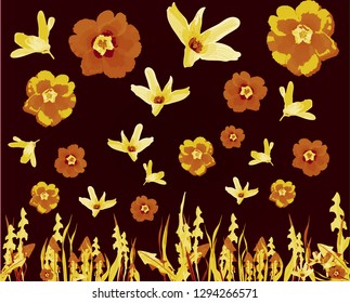 Floral pattern rich color