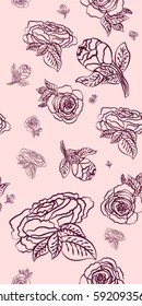 Floral pattern in a romantic style for use in the interior or as a gift paper