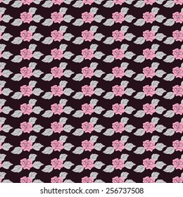 Floral pattern with roses on light background - Seamless Vector illustration.