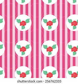 Floral pattern with roses on light background - Seamless Vector illustration.