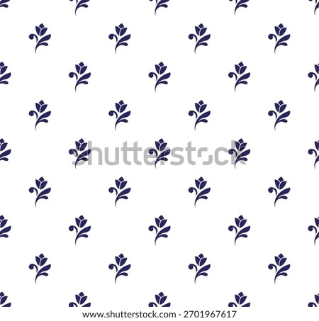 Floral pattern. Russian folk art Gheg style. Porcelain seamless design. Blue and white ceramic background. Flourish texture. Pottery. Cute wallpaper. Ceramics Vector illustration.