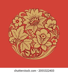 Blumenmuster im russischen Volksstil.