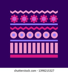 Floral pattern in Scandinavian style for textile design. Trendy square vector background. Cute simple ornament. 