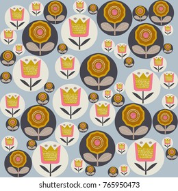 floral pattern in Scandinavian style vector illustration