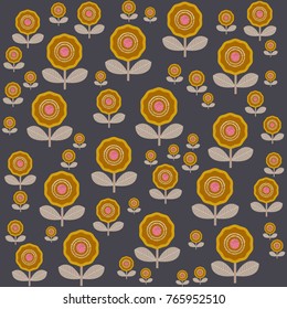 floral pattern in Scandinavian style vector illustration