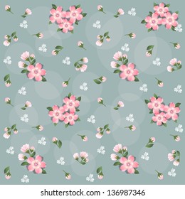 Floral pattern for scrapbook. Vector illustration.