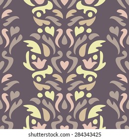 Floral pattern. Seamless abstract ornamental background. Vector illustration