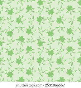 Floral pattern. Seamless background with different kinds of fabulous flowers, herbs, leaves on dark background. Beautiful Botanical texture, Vector.