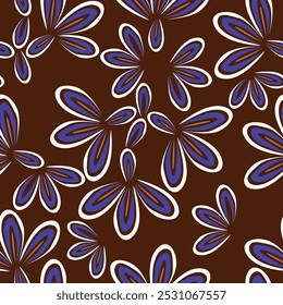 Floral pattern. Seamless background with different kinds of fabulous flowers, herbs, leaves on dark background. Beautiful Botanical texture, Vector.