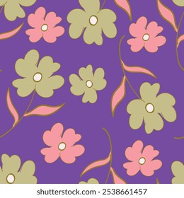 Patrón floral. Fondo sin fisuras con diferentes tipos de flores fabulosas, hierbas, hojas sobre fondo oscuro. Hermosa textura botánica, Vector.