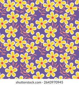 Padrão floral. Fundo perfeito com diferentes tipos de flores fabulosas, ervas, folhas no fundo escuro. Bela textura Botânica, Vetor