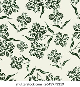 Padrão floral. Fundo perfeito com diferentes tipos de flores fabulosas, ervas, folhas no fundo escuro. Bela textura Botânica, Vetor