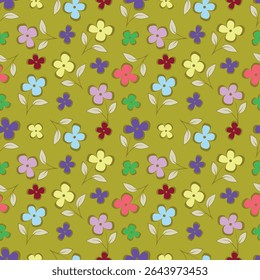 Padrão floral. Fundo perfeito com diferentes tipos de flores fabulosas, ervas, folhas no fundo escuro. Bela textura Botânica, Vetor