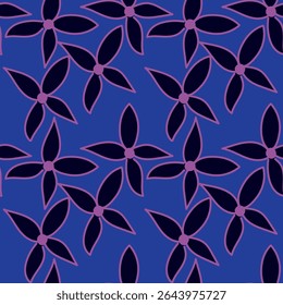 Floral pattern. Seamless background with different kinds of fabulous flowers, herbs, leaves on dark background. Beautiful Botanical texture, Vector