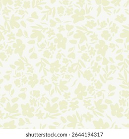 Floral pattern. Seamless background with different kinds of fabulous flowers, herbs, leaves on dark background. Beautiful Botanical texture, Vector.