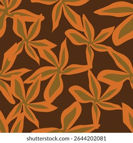 Padrão floral. Fundo perfeito com diferentes tipos de flores fabulosas, ervas, folhas no fundo escuro. Bela textura botânica, Vetor.