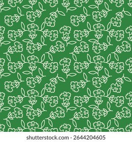 Floral pattern. Seamless background with different kinds of fabulous flowers, herbs, leaves on dark background. Beautiful Botanical texture, Vector.