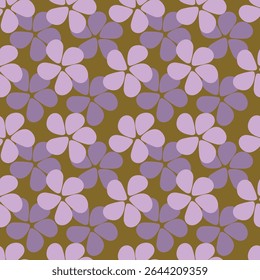 Padrão floral. Fundo perfeito com diferentes tipos de flores fabulosas, ervas, folhas no fundo escuro. Bela textura botânica, Vetor.