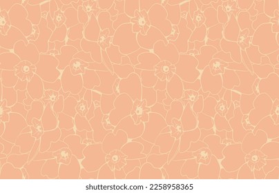 Floral pattern seamless background. Foliage and flower wallpaper design of nature. Vector illustration.