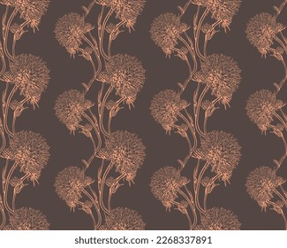 Floral pattern seamless background. Foliage and flower wallpaper design of nature. Vector illustration.