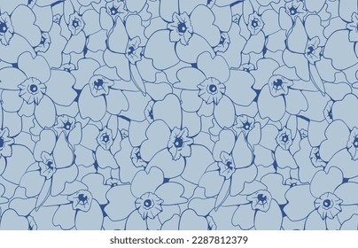 Floral pattern seamless background. Foliage and flower wallpaper design of nature. Vector illustration.