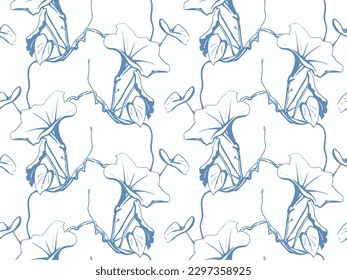Floral pattern seamless background. Foliage and flower wallpaper design of nature. Vector illustration.
