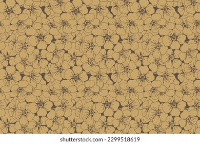 Floral pattern seamless background. Foliage and flower wallpaper design of nature. Vector illustration.