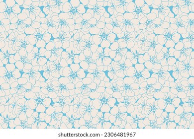 Floral pattern seamless background. Foliage and flower wallpaper design of nature. Vector illustration.
