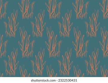 Floral pattern seamless background. Foliage and flower wallpaper design of nature. Vector illustration.