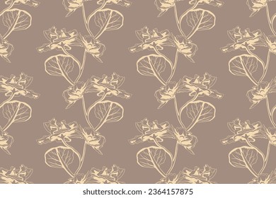 Patrón floral fondo sin fisuras. Diseño de tapiz floral y follaje de la naturaleza. Ilustración vectorial.
