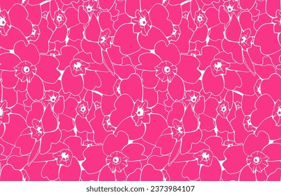 Blumenmuster, nahtloser Hintergrund. Blattdesign und floraler Tapetendesign der Natur. Vektorgrafik.
