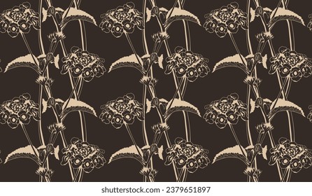 Patrón floral fondo sin fisuras. Diseño de tapiz floral y follaje de la naturaleza. Ilustración vectorial.