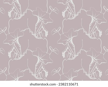 Floral pattern seamless background. Foliage and flower wallpaper design of nature. Vector illustration.