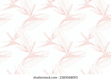 Floral pattern seamless background. Foliage and flower wallpaper design of nature. Vector illustration.