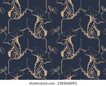 Floral pattern seamless background. Foliage and flower wallpaper design of nature. Vector illustration.