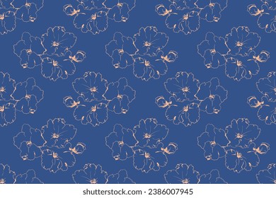 Floral pattern seamless background. Foliage and flower wallpaper design of nature. Vector illustration.
