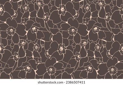 Floral pattern seamless background. Foliage and flower wallpaper design of nature. Vector illustration.
