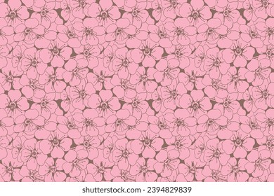 Floral pattern seamless background. Foliage and flower wallpaper design of nature. Vector illustration.