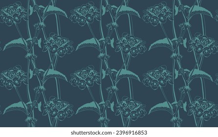 Patrón floral fondo sin fisuras. Diseño de tapiz floral y follaje de la naturaleza. Ilustración vectorial.