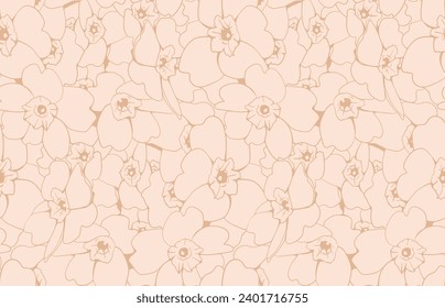 Floral pattern seamless background. Foliage and flower wallpaper design of nature. Vector illustration.