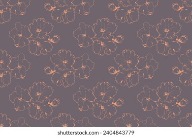 Floral pattern seamless background. Foliage and flower wallpaper design of nature. Vector illustration.