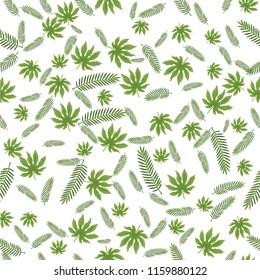 Floral pattern. Seamless background with tropical leaves