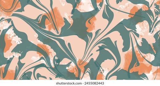 Floral Pattern. Seamless botanical bloom flower for fabric prints. Hand-drawn geometrical texture. Vector illustration