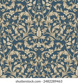 Floral pattern. Seamless contour pattern.

