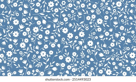 Floral pattern seamless. Cute daisy flower. Design for fabric, textile, wallpaper, clothing. Small flower. floral background. vector illustration.