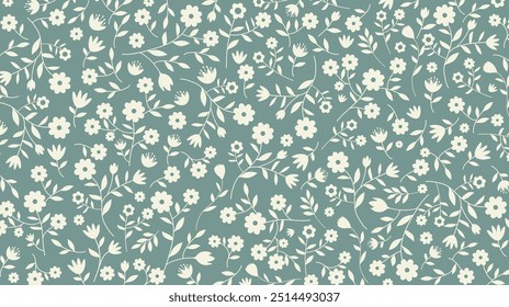 Floral pattern seamless. Cute daisy flower. Design for fabric, textile, wallpaper, clothing. Small flower. floral background. vector illustration.