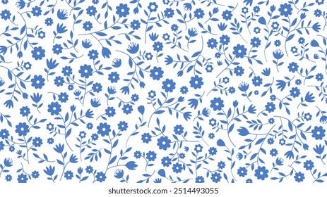 Floral pattern seamless. Cute daisy flower. Design for fabric, textile, wallpaper, clothing. Small flower. floral background. vector illustration.