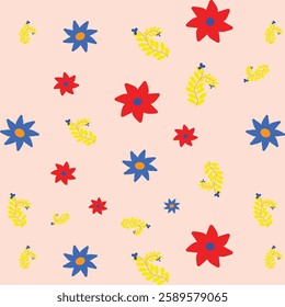 Floral pattern seamless Cute daisy flower Small flower floral background